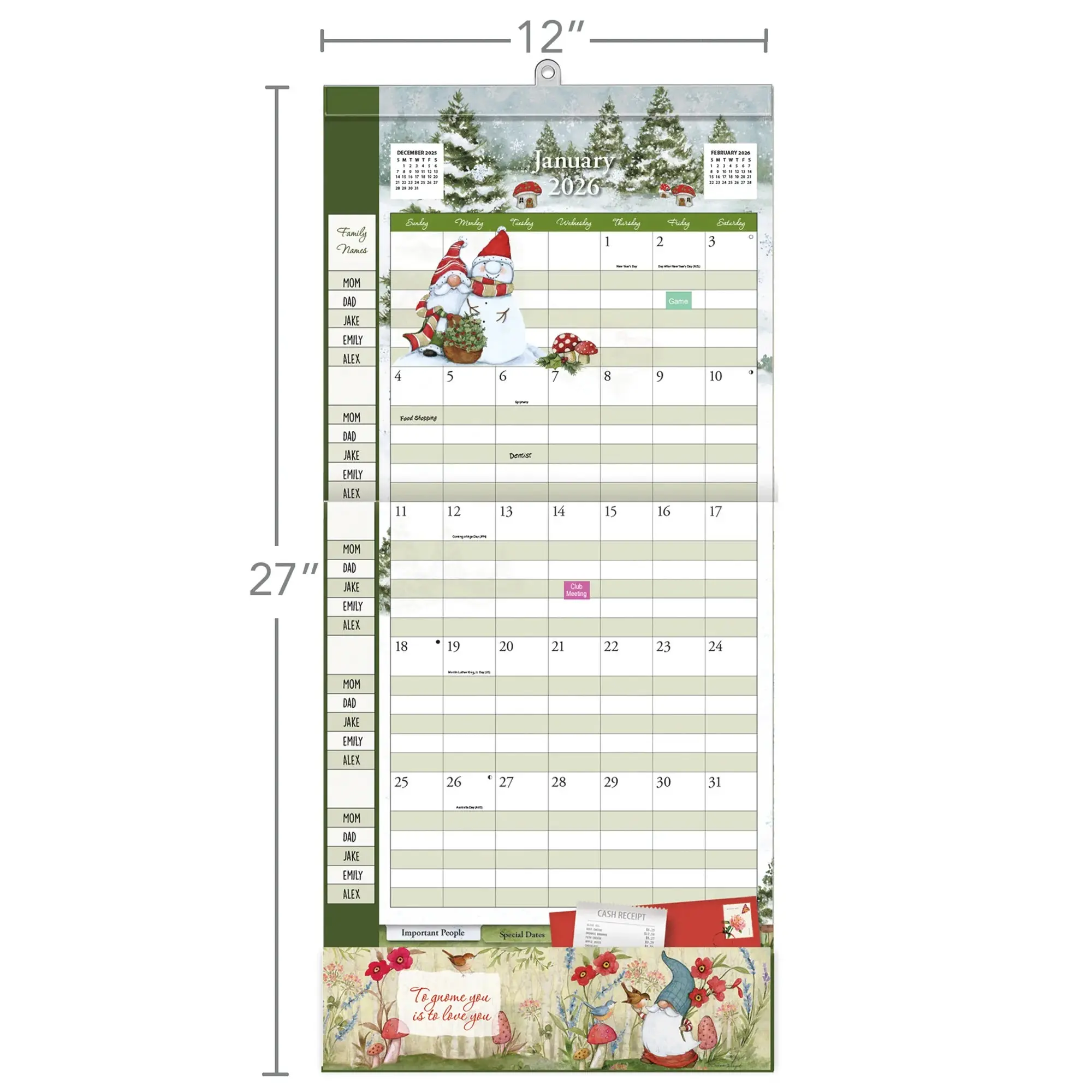 Gnomes Family Plan-It Wall Kalender (August 2025 - December 2026 ) - Image 3