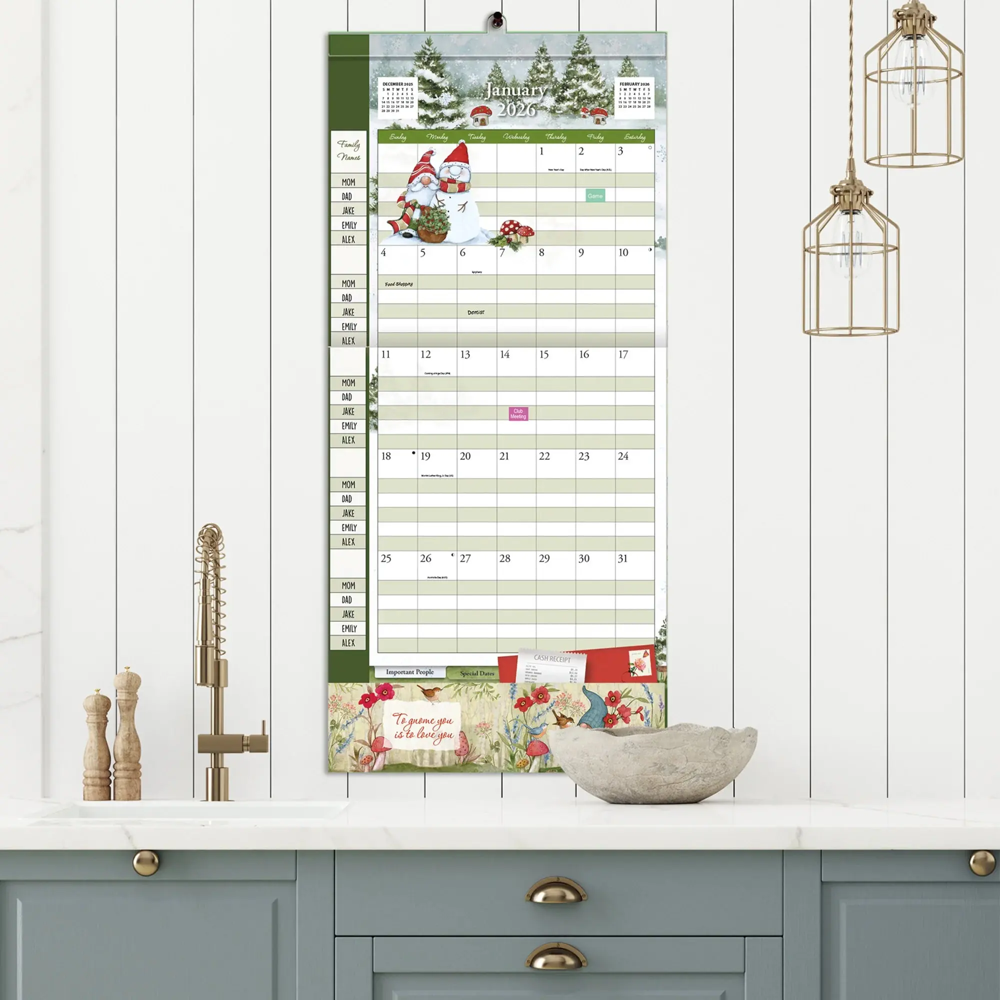 Gnomes Family Plan-It Wall Kalender (August 2025 - December 2026 ) - Image 4