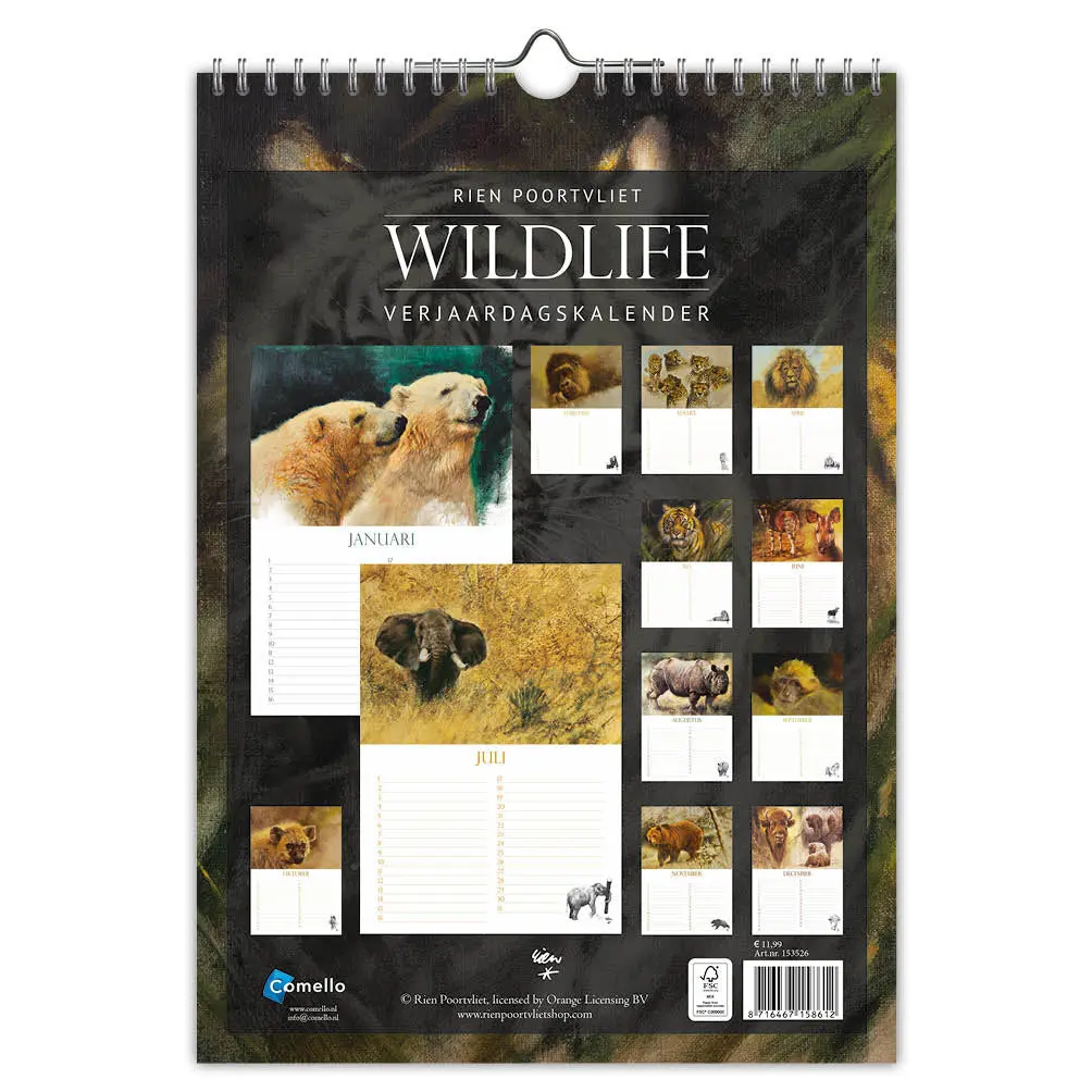 Rien Poortvliet “Wildlife” Verjaardagskalender A4 - Image 3